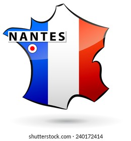 illustration of french map icon for nantes