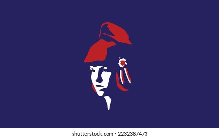 illustration of French Marianne, symbol of the revolution