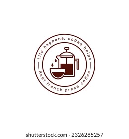 Illustration of french press coffee coffeemaker