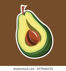 Illustration von frischen Avocadofrüchten