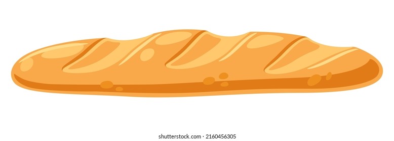 Illustration of fresh baguette. Image for bakeries and groceries.