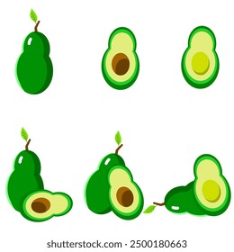Illustration of a fresh and brightly colored avocado vector
