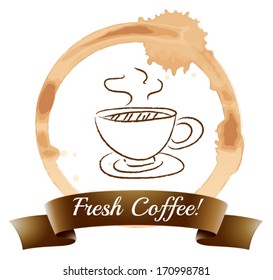 Illustration of a fresh coffee on a white background