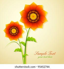 illustration of fresh colorful flower on abstract background