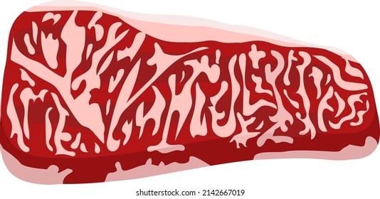 Illustration Of Fresh And Fatty Steak Meat