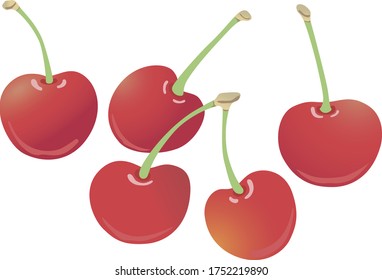 
Ilustración de cerezas de fruta fresca