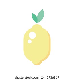 Illustration of fresh fruit on a white background. lemon fruit illustration