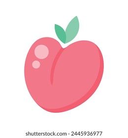 Illustration of fresh fruit on a white background. peach fruit illustration