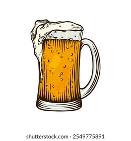 illustration of a fresh glass of beer