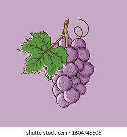 Illustration of a Fresh Grape Fruit.