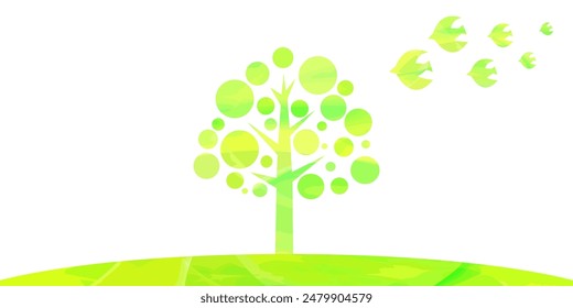 Ilustración de un árbol verde fresco.