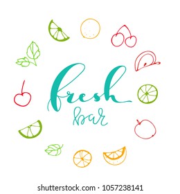 illustration of fresh ingridients for drinks