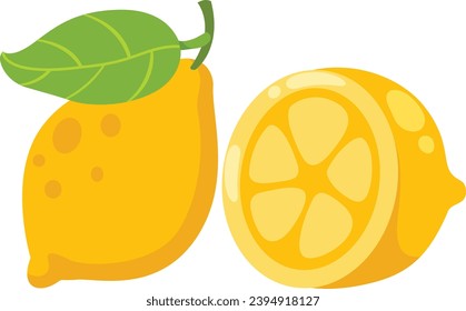 illustration of fresh lemon fruit white on background vector
