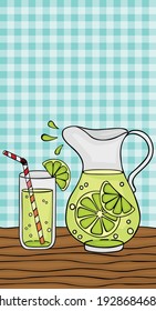 Illustration of fresh lemon and lime juice citrus fruit

