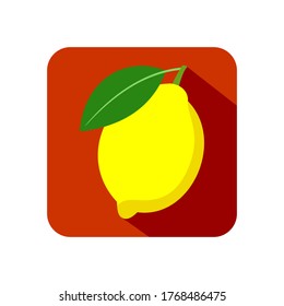 Illustration of fresh lemon. with shadow