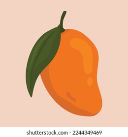 Illustration von frischen Mango-Früchten. ein Nahbild von frisch gelben Mango-Früchten.