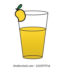 Illustration of fresh mango fruit and mango juice