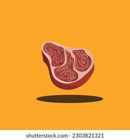 die Illustration von frischem Fleisch, vektorrotem Steak