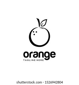 Illustration of fresh orange fruit logo vector sign template