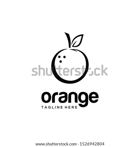 Illustration of fresh orange fruit logo vector sign template