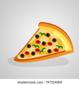 Illustration of fresh pizza slice