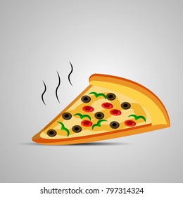 Illustration of fresh pizza slice