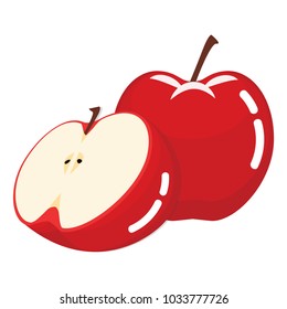 Illustration of Fresh Red Apple Fruit.