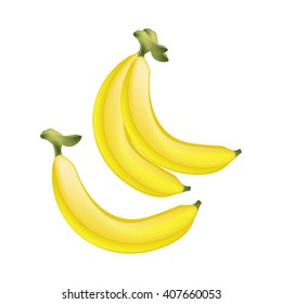 Illustration of Fresh Ripe and Sweet Banana Isolated on A White Background.