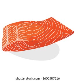 Illustration Fresh Salmon fish isolated on white background 