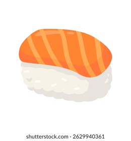 Illustration of a fresh salmon sushi nigiri, showcasing vibrant colors and textures, perfect for culinary and food-related designs.