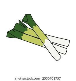 illustration of fresh spring onions