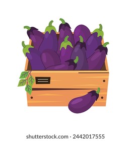 Ilustración de vegetales frescos en una caja