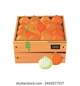 Illustration of fresh vegetables in a box