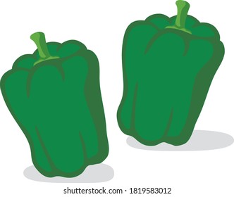 Illustration of fresh vegetables (green peppers)