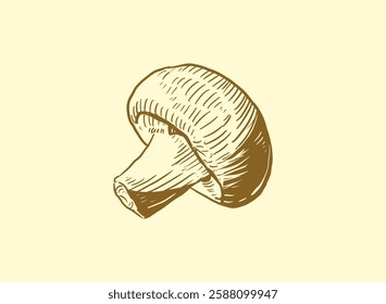 Illustration of an Fresh Vegetables Mushroom Handdrawn