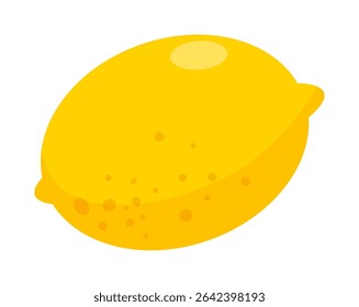 Illustration of a Fresh Yellow Lemon on a White Background, Vibrant and Simple Design