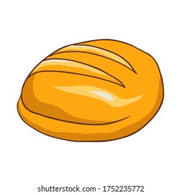 Illustration of freshly baked bread. Bakery shop item.
