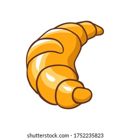 Illustration of freshly baked croissant. Bakery shop item.