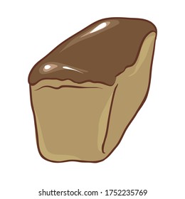 Illustration of freshly baked rye bread. Bakery shop item.