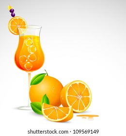 Illustration Of Freshy Orange Juice In Mocktail Glass