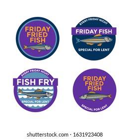 Illustration Of Friday Fried Fish Special For Lent Vector