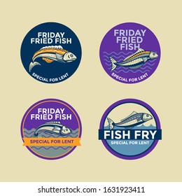 Illustration Of Friday Fried Fish Special For Lent Vector