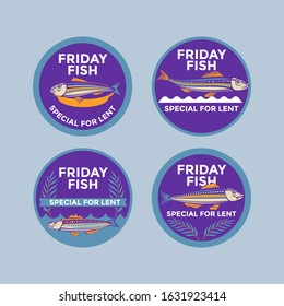 Illustration of Friday fried fish special for lent vector