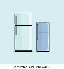 illustration of a fridge in cartoon vector drawing