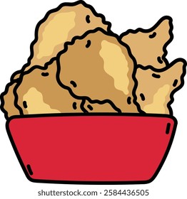 an illustration of fried chicken