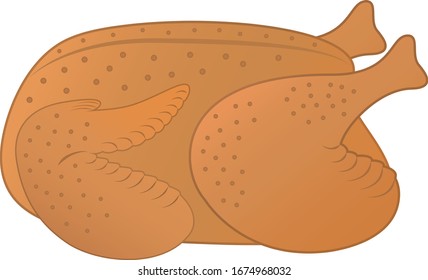 Illustration of fried chicken. Food, prepared meat.