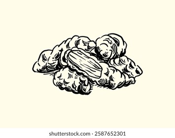 Illustration of an Fried Chicken Handdrawn