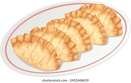 It is an illustration of fried dumplings