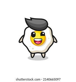 ilustración de un personaje de huevo frito con poses incómodas, diseño de estilo lindo para camiseta, pegatina, elemento logotipo
