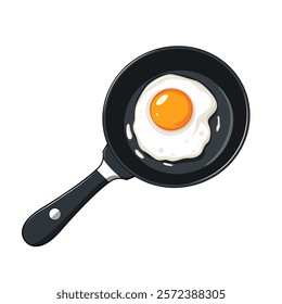 illustration of fried egg in a frying pan